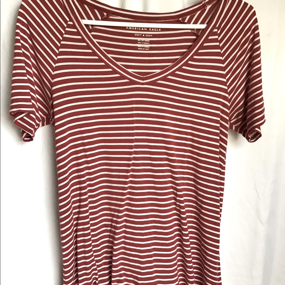 AE Stripped T-Shirt Short Sleeve - Size XS
